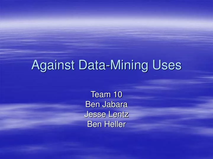 against data mining uses