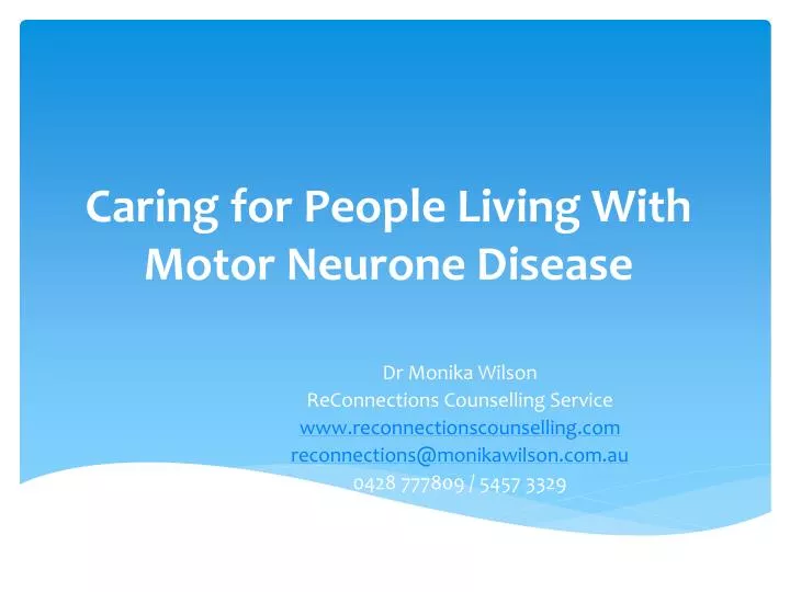 caring for people living with motor neurone disease