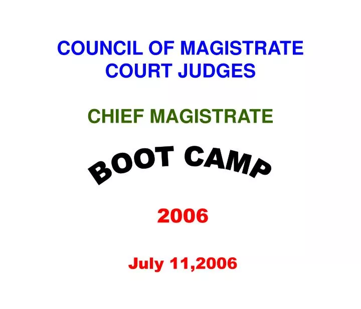 council of magistrate court judges chief magistrate