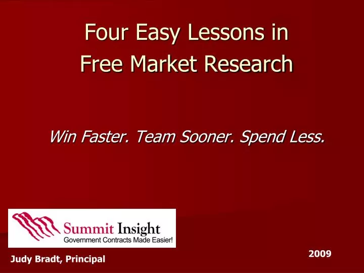 four easy lessons in free market research