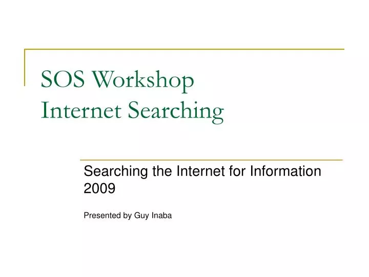 sos workshop internet searching