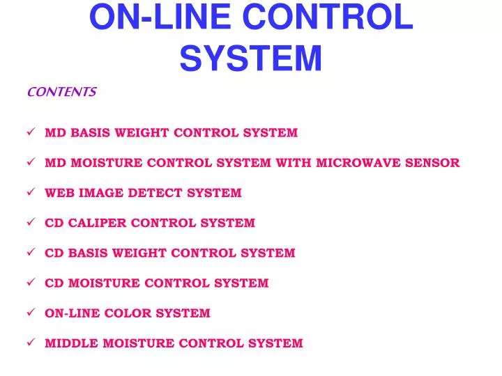 on line control system