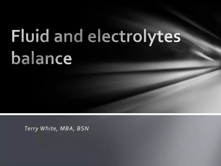 fluid and electrolytes balance