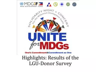Highlights: Results of the LGU-Donor Survey
