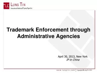 Trademark Enforcement through Administrative Agencies