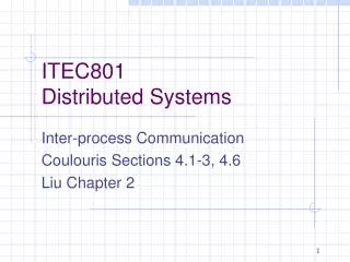 ITEC801 Distributed Systems