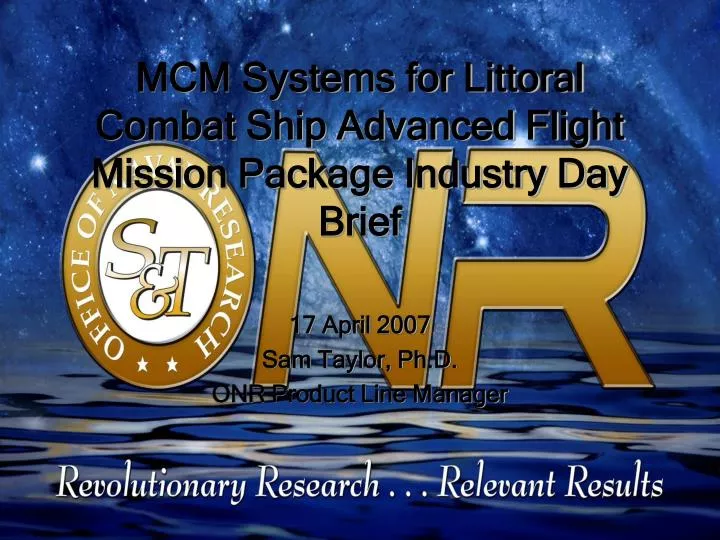 mcm systems for littoral combat ship advanced flight mission package industry day brief