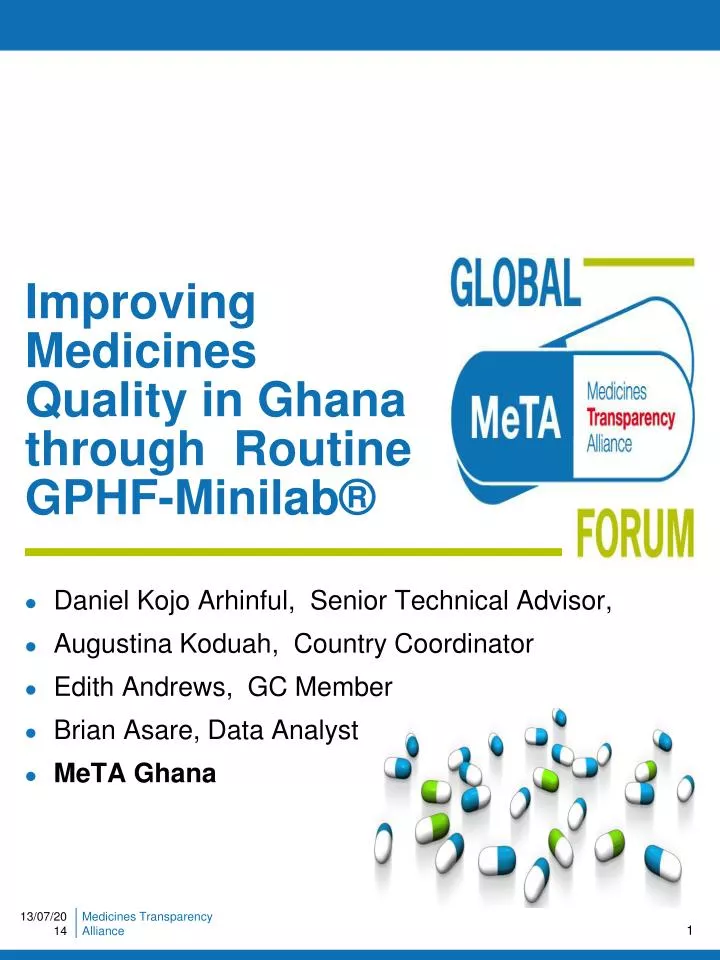 improving medicines quality in ghana through routine gphf minilab