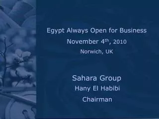 Hany El Habibi Chairman