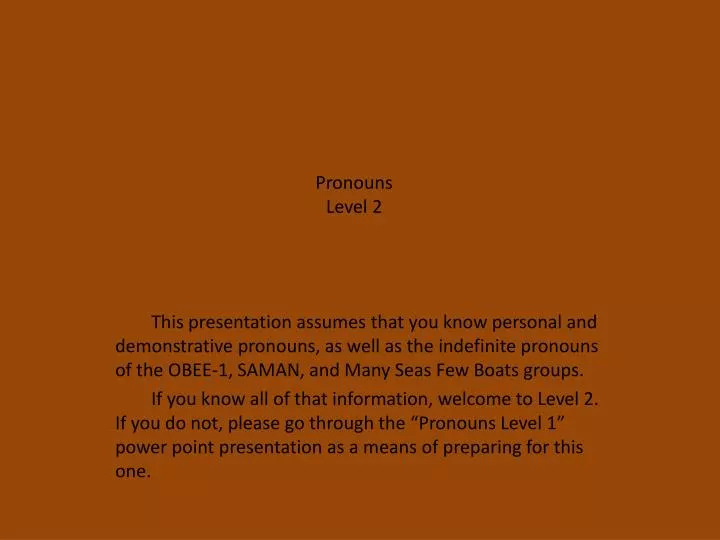 pronouns level 2