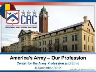 America’s Army – Our Profession