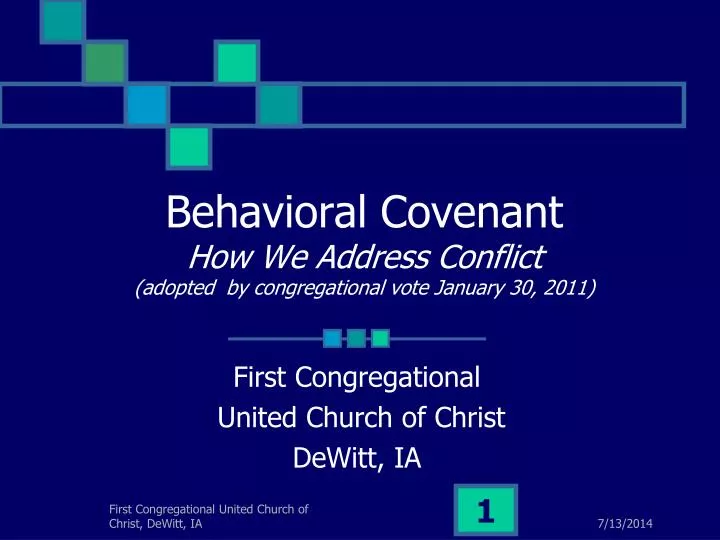 behavioral covenant how we address conflict adopted by congregational vote january 30 2011