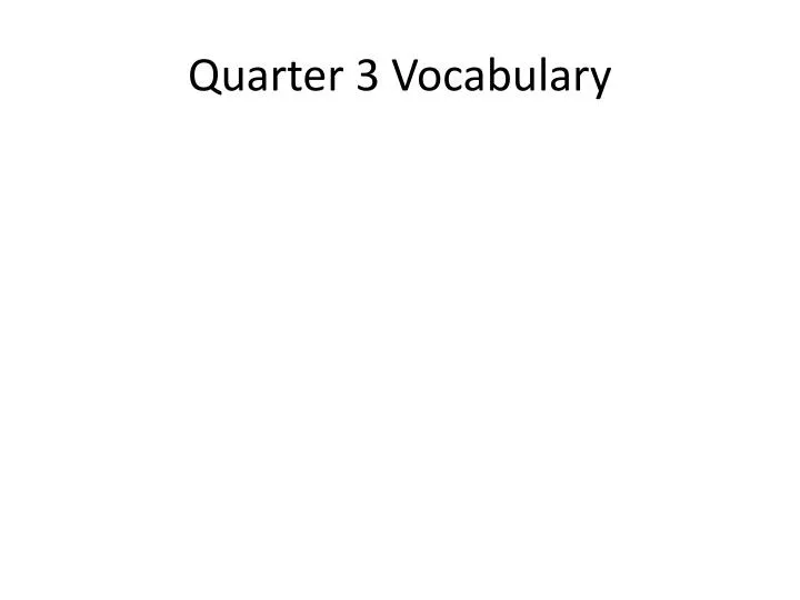quarter 3 vocabulary