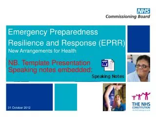 Emergency Preparedness Resilience and Response (EPRR)