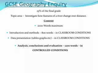 GCSE Geography Enquiry