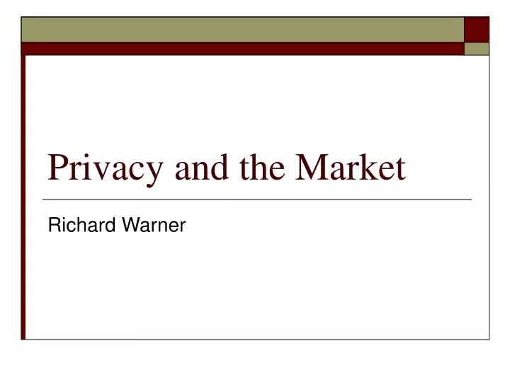 privacy and the market