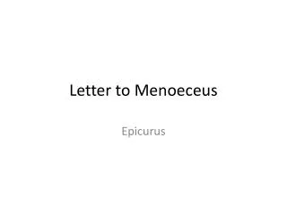 Letter to Menoeceus