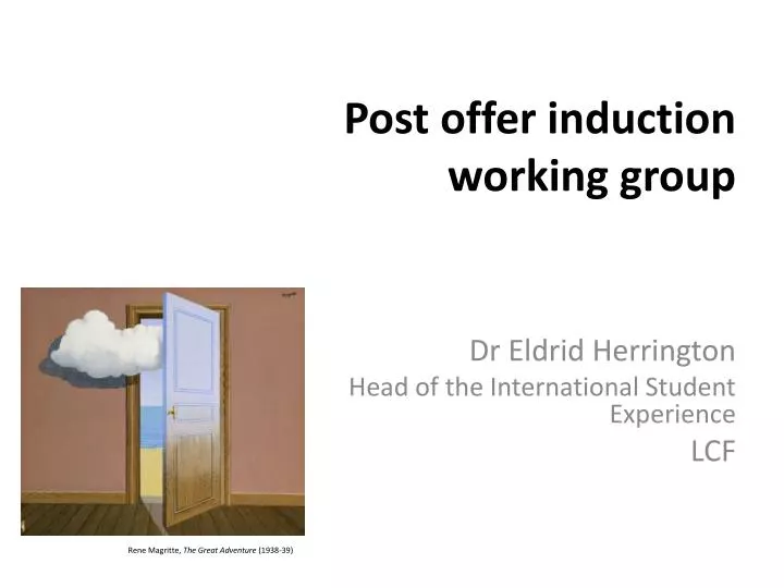 post offer induction working group