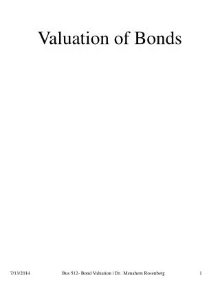 Valuation of Bonds