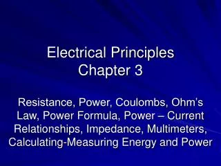 Electrical Principles Chapter 3