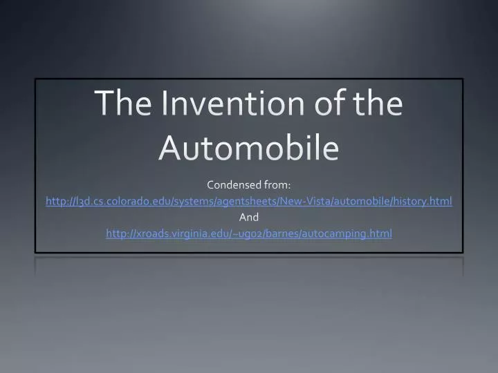the invention of the automobile