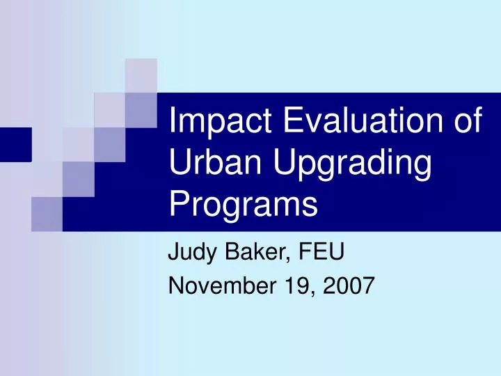 impact evaluation of urban upgrading programs