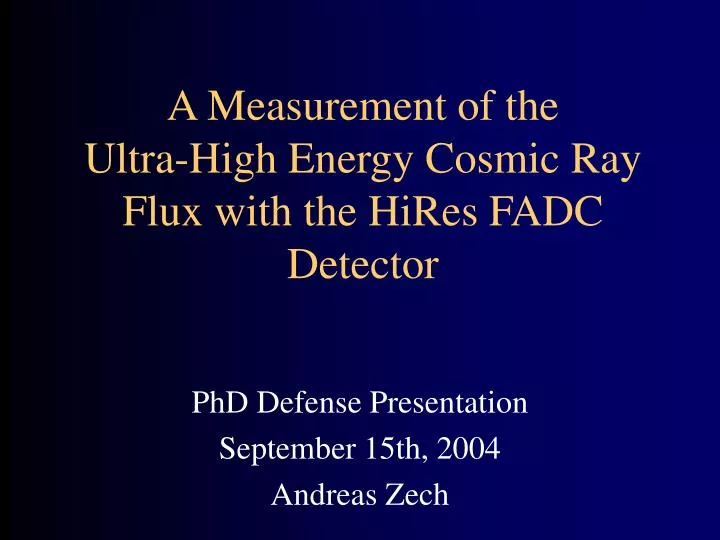 a measurement of the ultra high energy cosmic ray flux with the hires fadc detector