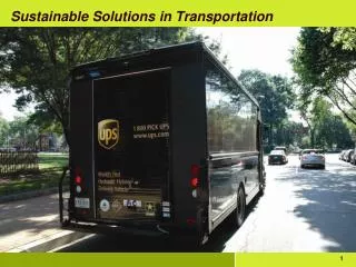 Sustainable Solutions in Transportation
