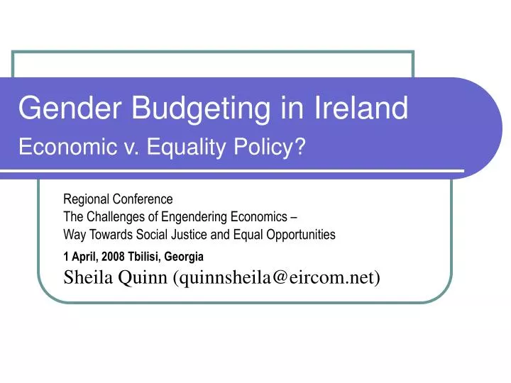 gender budgeting in ireland economic v equality policy