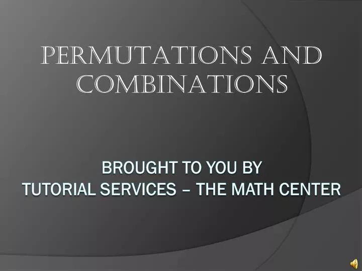 permutations and combinations