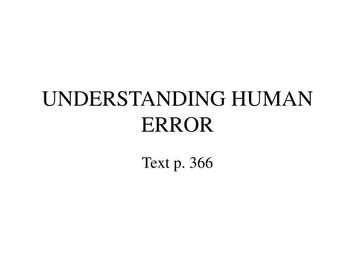 understanding human error