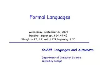 Formal Languages