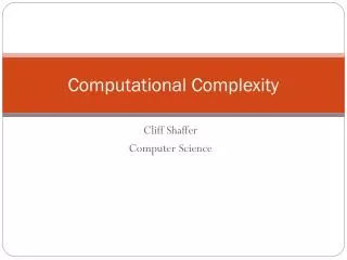 Cliff Shaffer Computer Science