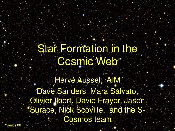 star formation in the cosmic web