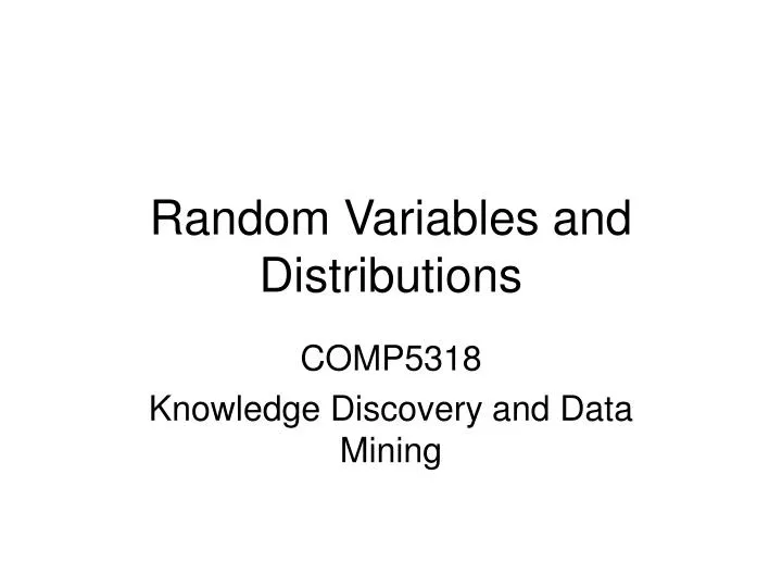 random variables and distributions