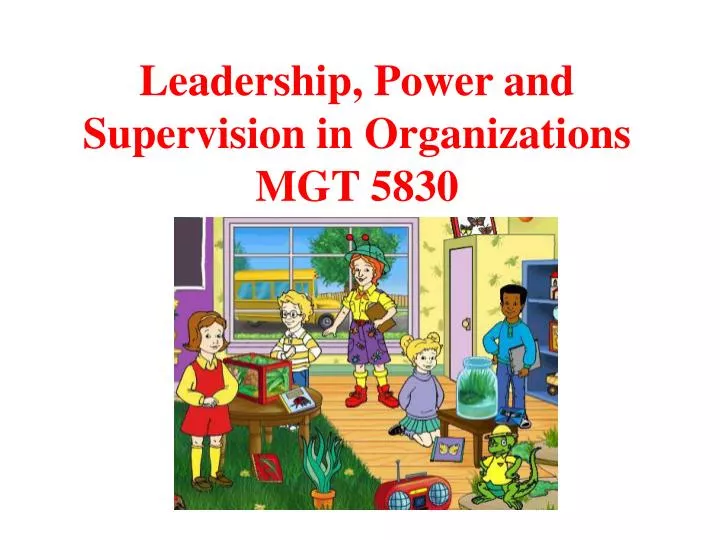 leadership power and supervision in organizations mgt 5830