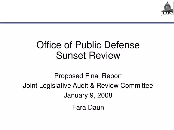 office of public defense sunset review