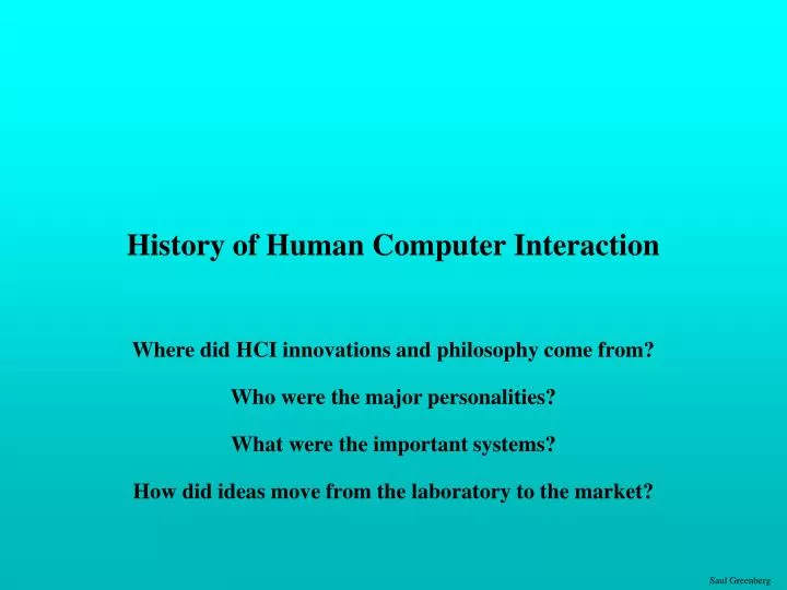 history of human computer interaction
