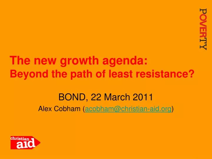 the new growth agenda beyond the path of least resistance
