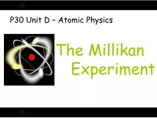 The Millikan 	Experiment