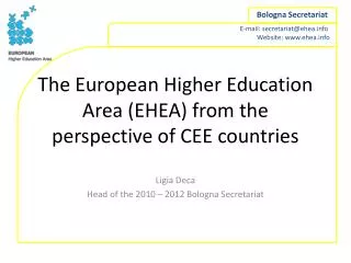 The European Higher Education Area (EHEA) from the perspective of CEE countries