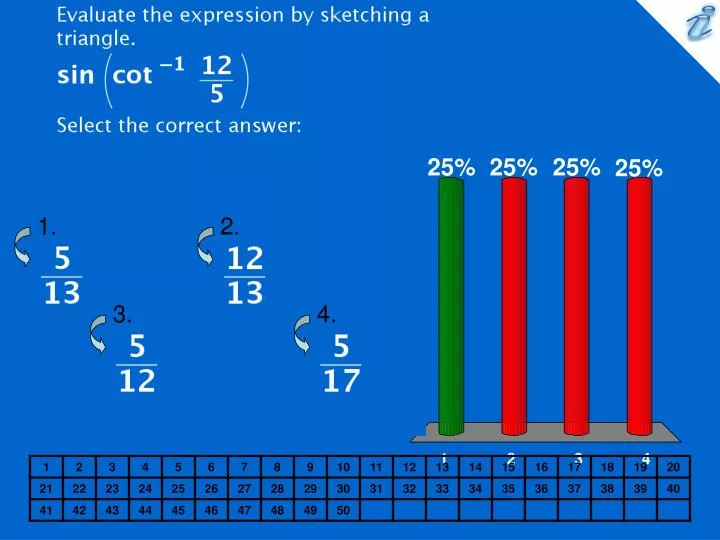 evaluate the expression by sketching a triangle image select the correct answer