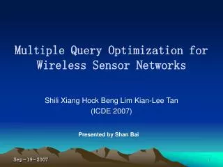 Multiple Query Optimization for Wireless Sensor Networks
