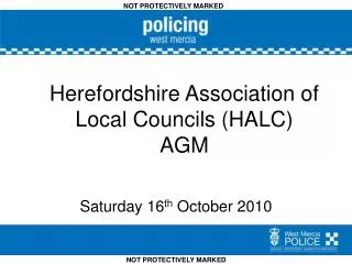 Herefordshire Association of Local Councils (HALC) AGM