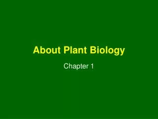 About Plant Biology