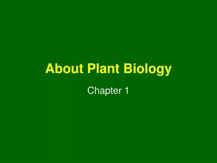 about plant biology