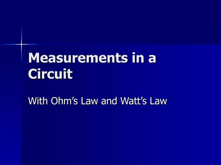 measurements in a circuit