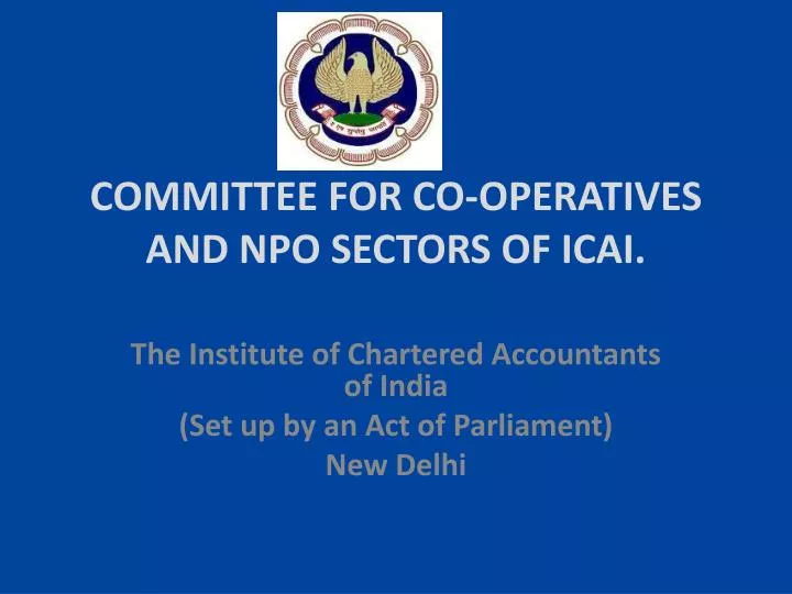 committee for co operatives and npo sectors of icai