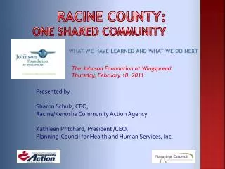 Racine County : One Shared Community