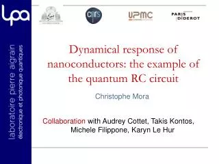 Dynamical response of nanoconductors : the example of the quantum RC circuit